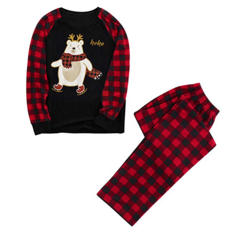 Family Christmas Plaid Bear Pajama Set