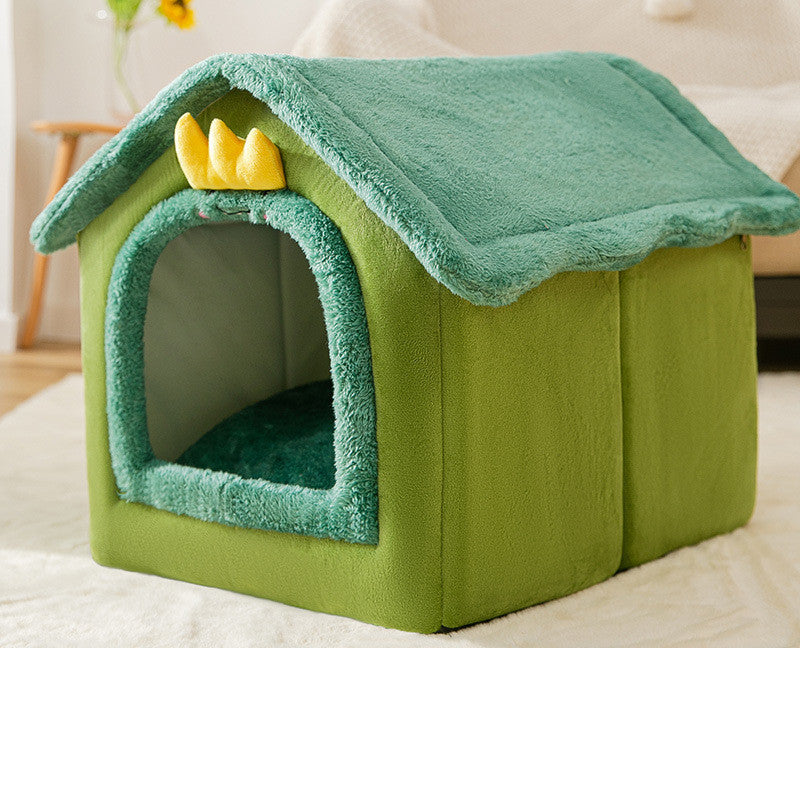 Foldable Pet House – Warm Winter Dog & Cat Bed Cave