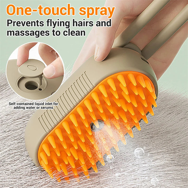 Electric Steam Pet Brush for Cats & Dogs