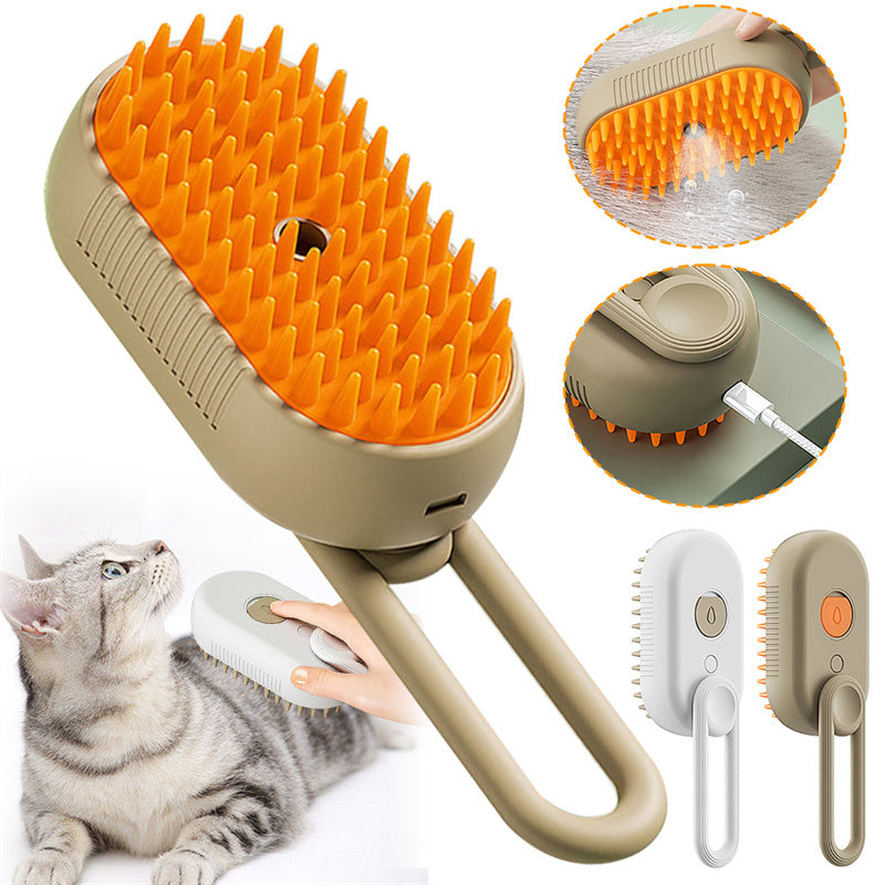Electric Steam Pet Brush for Cats & Dogs