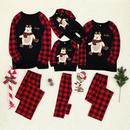 Family Christmas Plaid Bear Pajama Set