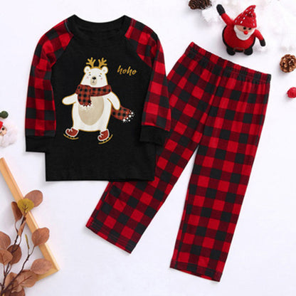 Family Christmas Plaid Bear Pajama Set